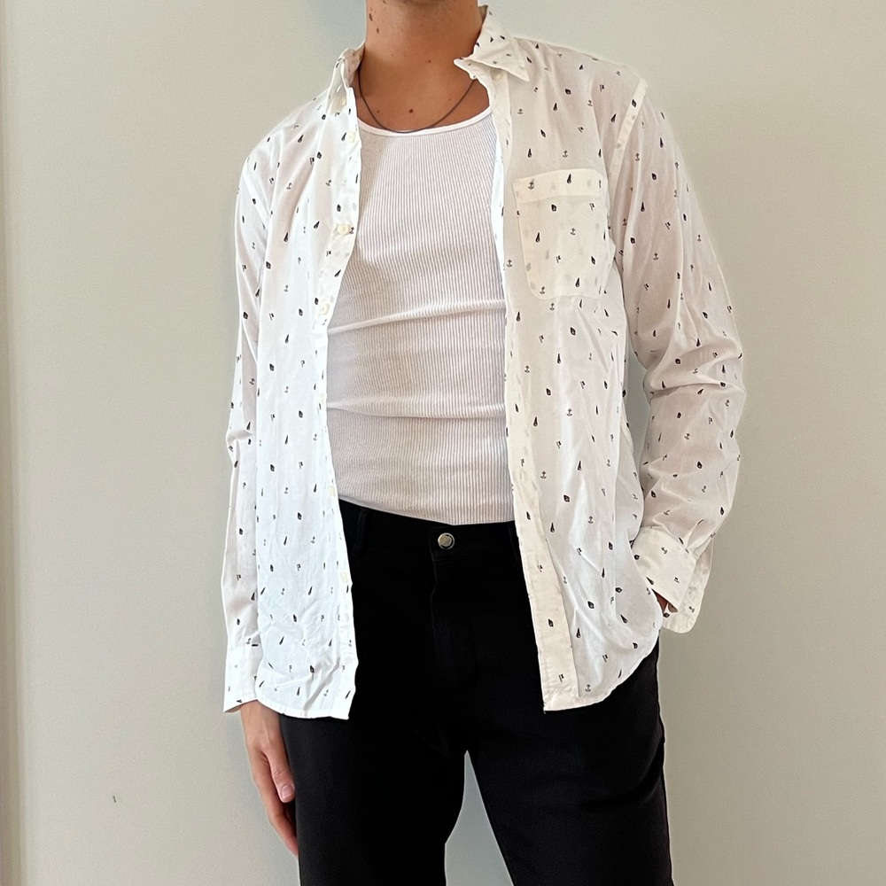 Club Monaco Nautical Pattern Button Down